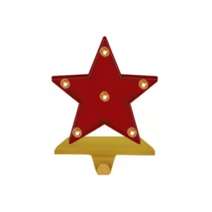 Glitzhome 8.48 in. H Marquee LED Star Stocking Holder
