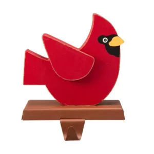 Glitzhome 6.3 in. L Wooden/Metal Cardinal Stocking Holder