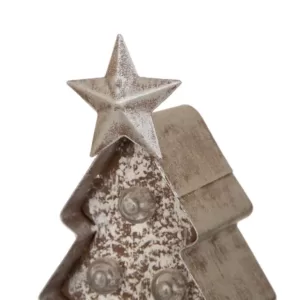 Glitzhome 7.50 in. H Marquee LED Wooden/Metal Christmas Tree Stocking Holder