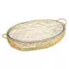 Godinger Nest Oval Gold Baker with Glass Insert