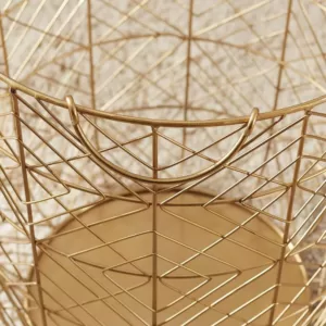 Home Decorators Collection Round Gold Metal Wire Decorative Basket (Set of 3)