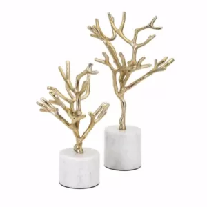 IMAX Concepts Eclipse Trees on Marble Base (Set of 2)