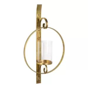 Kate and Laurel Doria Gold Metal Candle Sconce