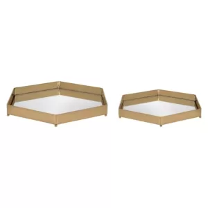 Kate and Laurel Joelyn 12 in. x 12 in. x 2 in. Gold Decorative Wall Shelf