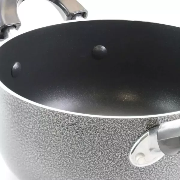 Better Chef 6 qt. Round Aluminum Nonstick Dutch Oven in Gray with Glass Lid