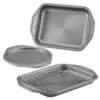 Circulon Total Bakeware Nonstick Toaster Oven and Personal Pizza Pan Baking Set, Gray, 4-Piece