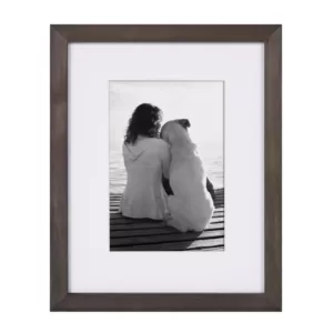 DesignOvation Gallery 8 in. x 10 in. Matted to 5 in. x 7 in. Gray Picture Frame (Set of 4)