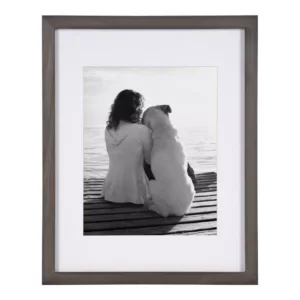 DesignOvation Gallery 11x14 matted to 8x10 Gray Picture Frame Set of 4