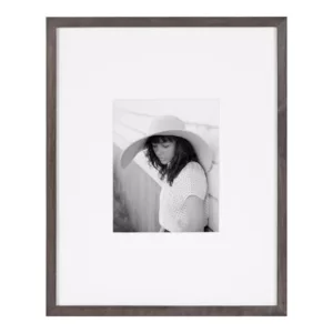 DesignOvation Gallery 16 in. x 20 in. matted to 8 in. x 10 in. Gray Picture Frame