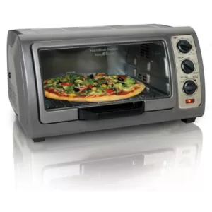 Hamilton Beach Easy Reach 1400 W 6-Slice Gray Convection Toaster Oven with Built-In Timer