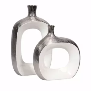 IMAX Riley Gray Small Metallic Vase