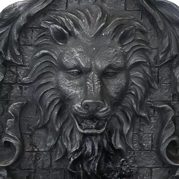 Sunnydaze Decor 30 in. Stoic Courage Lion Head Solar Wall Fountain - Battery Backup