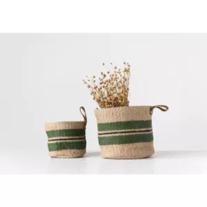 3R Studios Jute Handwoven Decorative Baskets (Set of 2)