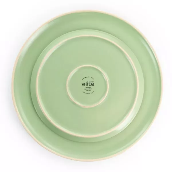 GIBSON elite Serenade 16-Piece Green Round Stoneware Dinnerware Set
