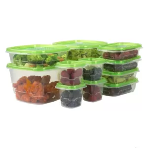 Home Basics 12-Piece Plastic Food Storage Container Set with Vented Plastic Lids