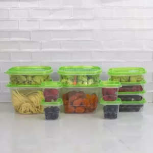 Home Basics 12-Piece Plastic Food Storage Container Set with Vented Plastic Lids