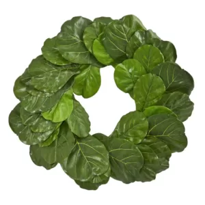 Nearly Natural Fiddle Leaf 30 in. Artificial Wreath