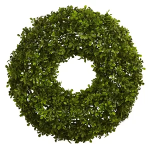 Nearly Natural 22 in. Boxwood Wreath