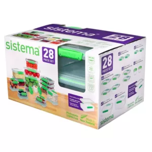 Rubbermaid Sistema KLIP IT Accents Collection 28-Piece Green Food Storage Container Set