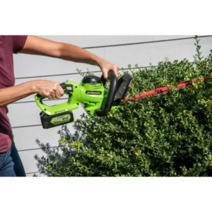 Greenworks 22 in. 24-Volt Battery Cordless Hedge Trimmer, Battery Not Included HT24B04