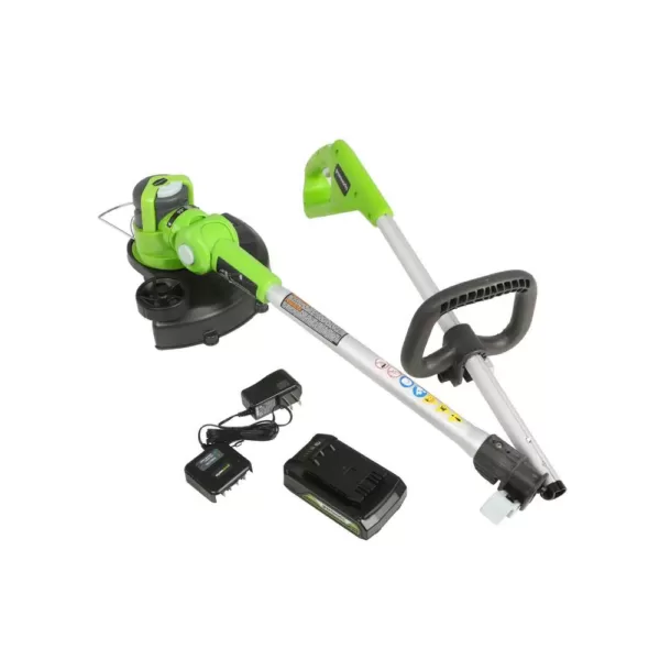 Greenworks 12 in. 24-Volt Battery Cordless String Trimmer with 2.0 Ah USB Battery and Charger Included ST24B215