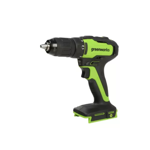 Greenworks 24-Volt Battery Cordless Brushless 1/2 in. Drill/Driver, Battery Not Included DD24L00