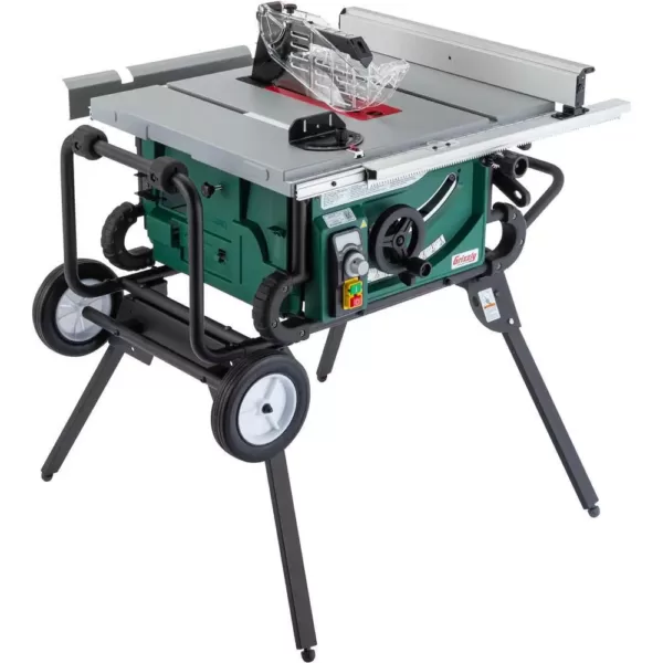 Grizzly Industrial 10 in. 2 HP Portable Table Saw with Roller Stand