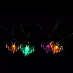 Northlight 4.75 in. LED B/O Multi-Color Bat Halloween Lights (10-Set)