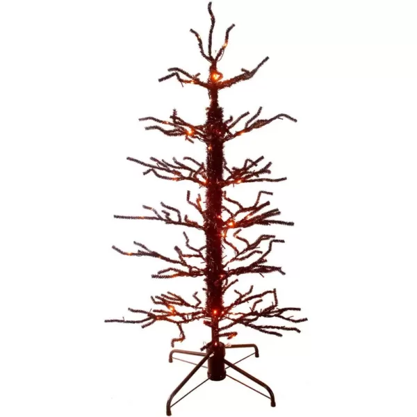 Haunted Hill Farm 60 in. Animated Halloween Twisted Tree with Moving Branches and Orange LED Lights