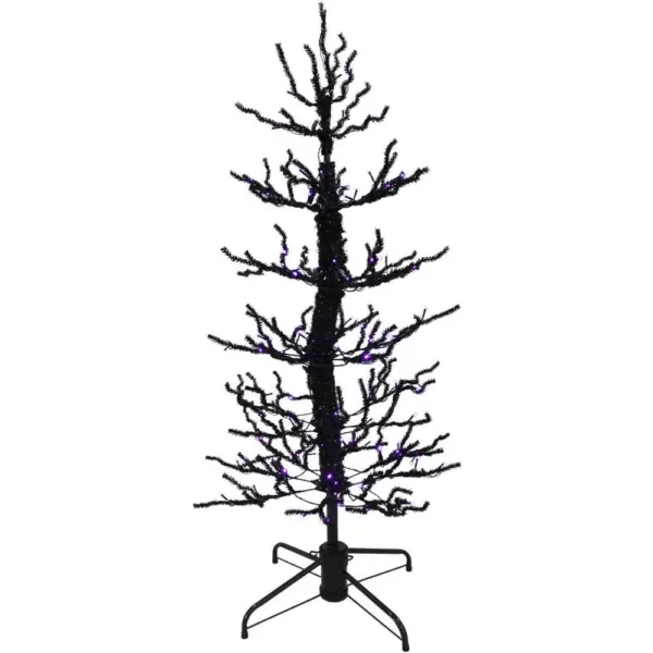 Haunted Hill Farm 60 in. Animated Halloween Twisted Tree with Moving Branches and Purple LED Lights