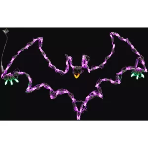Haunted Hill Farm Flying Bats Indoor/Outdoor LED Halloween Window Lights (Set of 2)