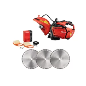 Hilti DSH 600-X 12 in. Hand Held Gas Saw with 12 in. Premium Diamond Saw Blades