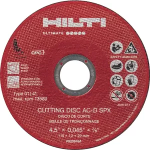 Hilti 5.0 in. x 0.040 in. x 7/8 in. AC-D SPX Type 1 Flat Ultimate Zirconium Cutting Disc (25-Pack)