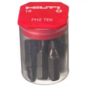 Hilti #2 Philips Steel TEK Insert Bits (10-Pack)