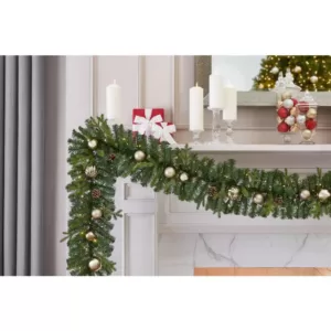 Home Accents Holiday 9 ft. St. Germain Battery Operated Pre-Lit LED Artificial Christmas Garland