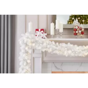 Home Accents Holiday 9 ft. Uptown Pre-Lit LED Artificial Christmas Garland with 180 Tips and 100 Warm White Micro Dot Lights