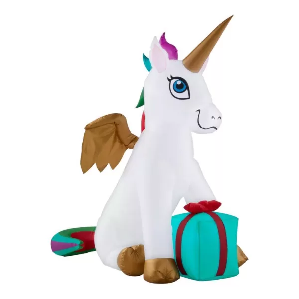 Home Accents Holiday 5 ft. Pre-Let LED Inflatable Unicorn