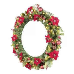 Home Accents Holiday 48 in. Berry Bliss Pre-Lit LED Artificial Christmas Wreath