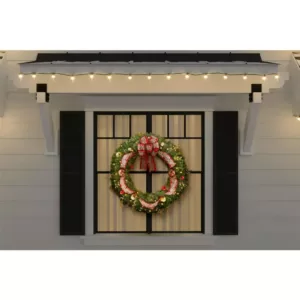 Home Accents Holiday 36 in. Royal Easton Battery Operated Pre-Lit LED Artificial Christmas Wreath