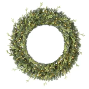 Home Accents Holiday 48 in. Jackson Prelit Led Artificial Wreath with 200-Low Voltage LED Micro Dot Lights