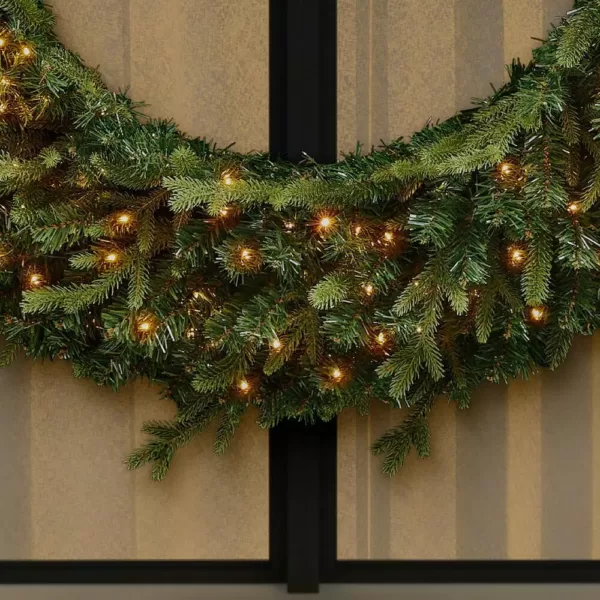 Home Accents Holiday 48 in. Jackson Prelit Led Artificial Wreath with 200-Low Voltage LED Micro Dot Lights