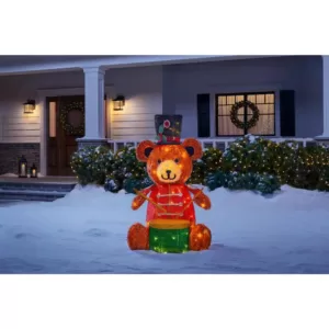 Home Accents Holiday 3 ft Yuletide Lane LED Teddy Bear