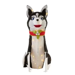Home Accents Holiday 3 ft Adorable Dogs LED Husky