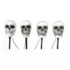 Home Accents Holiday 14.5 in. LED Scary Skull Pathway Markers with Timer (4-Pack)