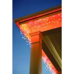 Home Accents Holiday 8 ft. 110-Light LED Multi-Color Smooth Mini Solar Icicle Light String