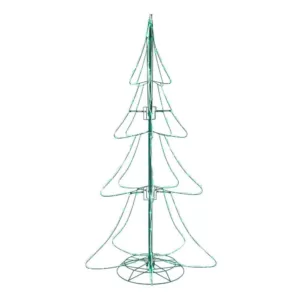 Home Accents Holiday 6 ft Green Twinkling Mini LED Tube Silhouette Tree