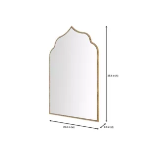 Home Decorators Collection Medium Ornate Arched Gold Antiqued Classic Accent Mirror (35 in. H x 24 in. W)