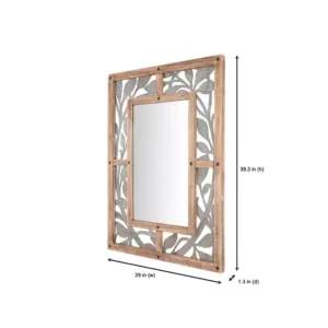 Home Decorators Collection Medium Rectangle Wood & Metal Antiqued Farmhouse Accent Mirror (39 in. H x 29 in. W)