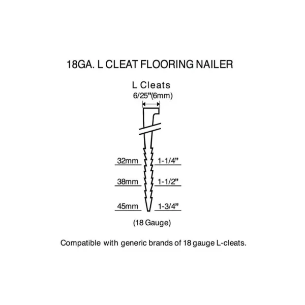 Husky Pneumatic 18-Gauge 1-3/4 in. L-Cleat Flooring Nailer