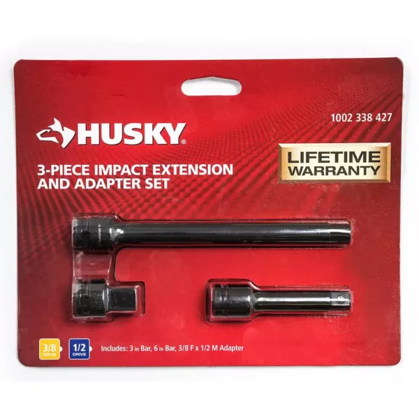 Husky 3/8 in. Drive Impact Extension/Adapter Set (3-Piece)